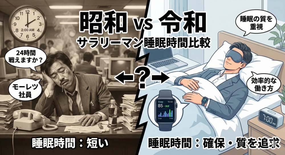 昭和と令和でどう変わった？サラリーマンの睡眠時間の実態比較