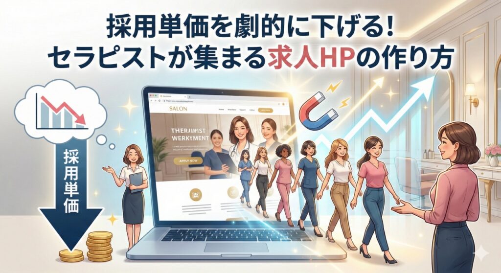 採用単価を劇的に下げる！セラピストが集まる求人HPの作り方