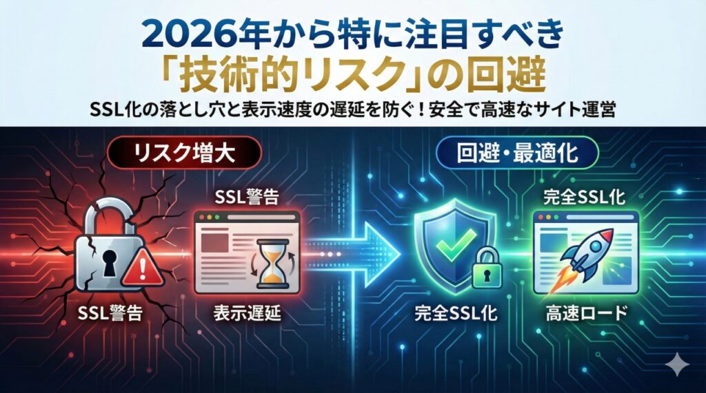 2026年から特に注目すべき「技術的リスク」の回避